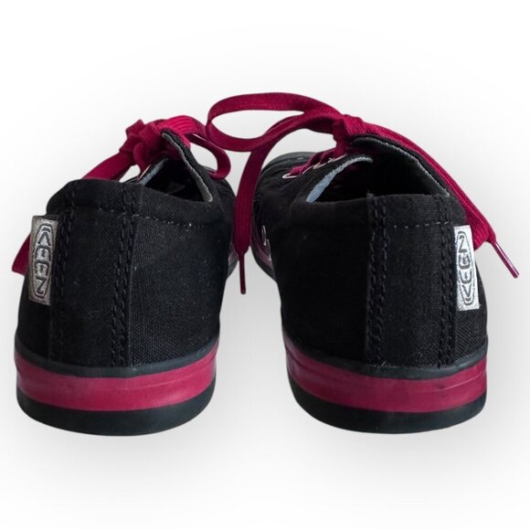 Keen Kids Black & Red Sneakers  Canvas Rubber Sole Lace-Up Youth Size 2 - Picture 5 of 11